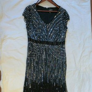 Black studded formal dress